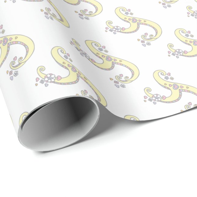 Papel de regalo personalizado con monograma de let (Esquina del rollo)