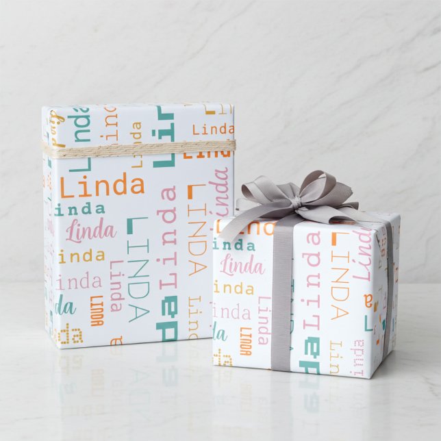 Papel de regalo personalizado con nombre de 5 letr (Subido por el creador)
