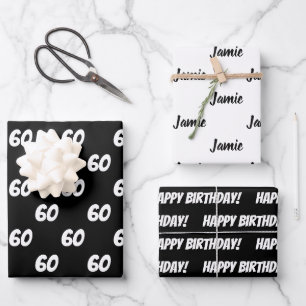 Papel de regalo personalizado con nombre para 60 c
