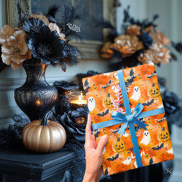 Papel de regalo personalizado con tema de Hallowee
