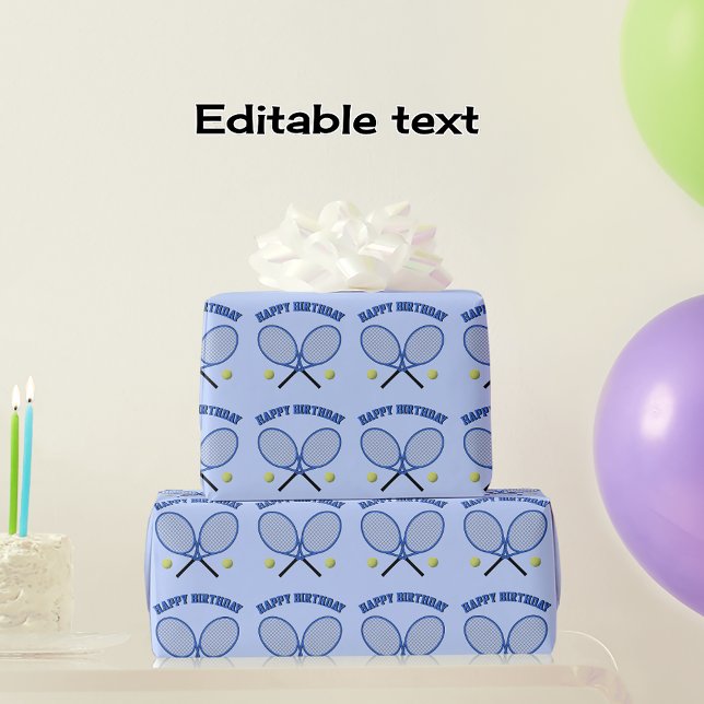 Papel De Regalo Personalizado con tema de tenis azul en cualquier  (Subido por el creador)