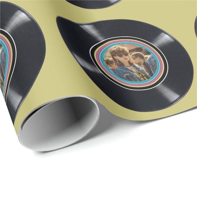 Papel De Regalo Personalizado Cualquier foto de Personalizado Vint (Esquina del rollo)