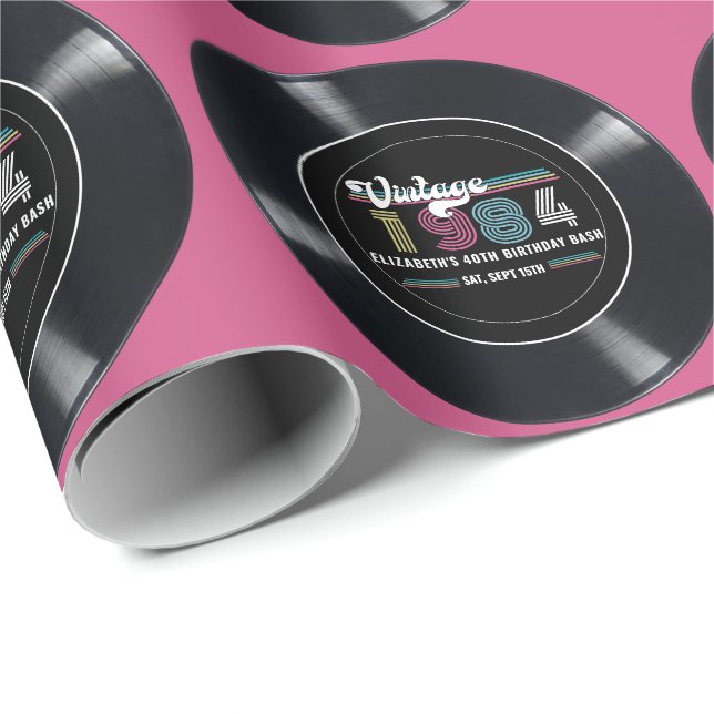 Papel De Regalo Personalizado Cualquier foto de Personalizado Vint (Esquina del rollo)
