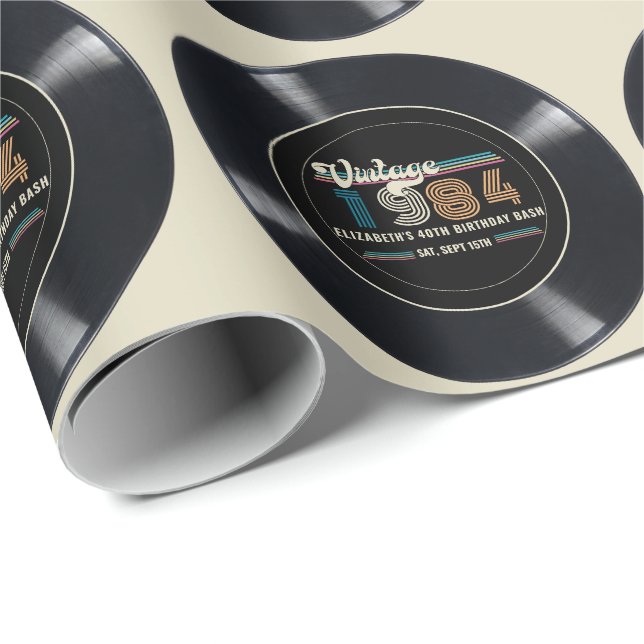 Papel De Regalo Personalizado Cualquier foto de Personalizado Vint (Esquina del rollo)