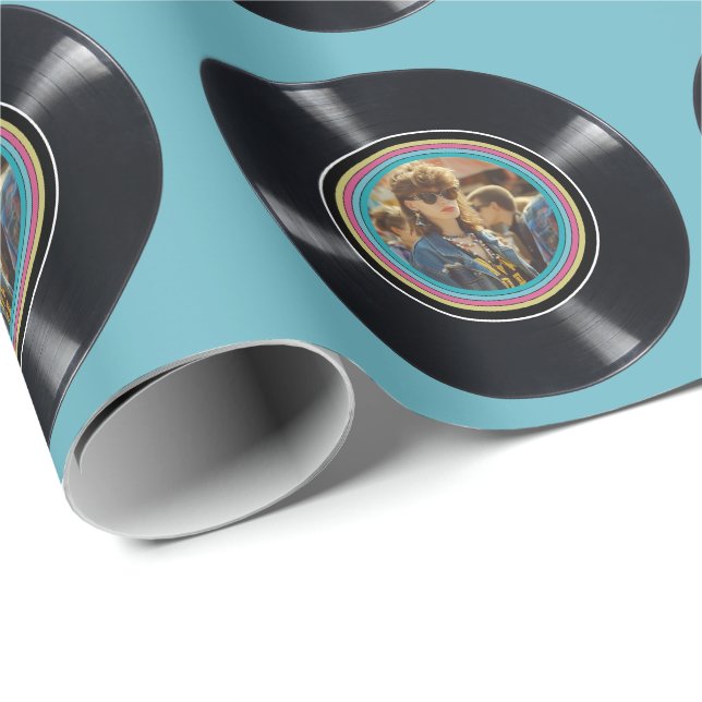 Papel De Regalo Personalizado Cualquier foto de Personalizado Vint (Esquina del rollo)