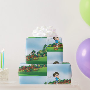 Papel De Regalo Personalizado Cuidad Golf Fun Golf Lover Design