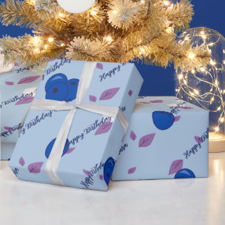 Papel de regalo personalizado Cumpleaños Arándano
