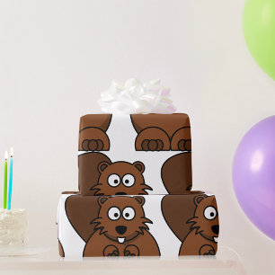 Papel De Regalo Personalizado cutáneo castor divertido animal de W