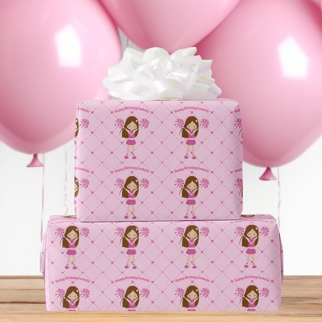Papel De Regalo Personalizado Cute animador Chica Cumpleaños Rosa (Subido por el creador)