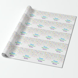 Papel De Regalo Personalizado Cute Colorful Confetti Feliz Jubilac