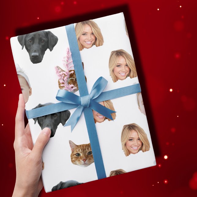 Papel De Regalo Personalizado Cute Family Face 4 Fotos (Subido por el creador)