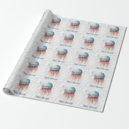 Papel De Regalo Personalizado Cute Jellyfish Bubbles Neutral Baby 