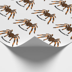Papel De Regalo Personalizado de araña tarántula arenosa marrón y 