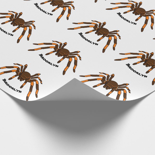 Papel De Regalo Personalizado de araña tarántula arenosa marrón y  (Esquina)