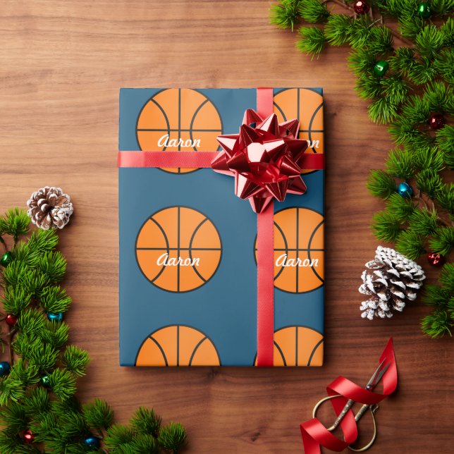 Papel de regalo personalizado de baloncesto deport (Regalo de vacaciones)