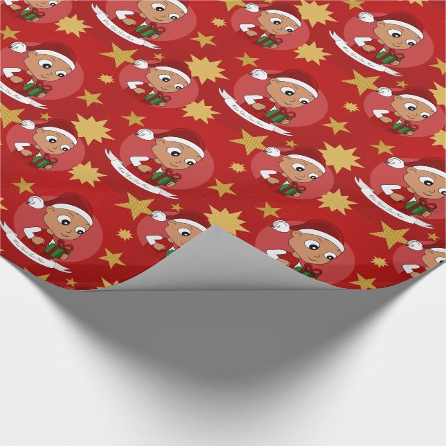 Papel De Regalo Personalizado de bebé de Navidades hábiles (Esquina)