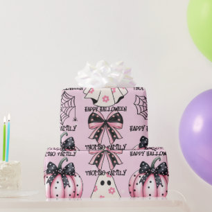 Papel De Regalo Personalizado de calabaza del patrón Halloween ros