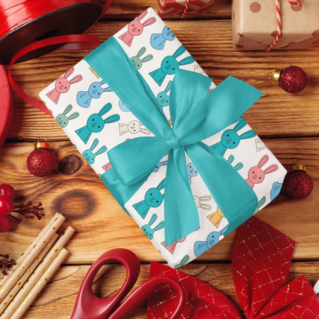 Papel De Regalo Personalizado de conejo multicolor (easterbunny cartoon birthday packing gift wrap,gift wrapping paper,return gift wrap paper,paper gift)