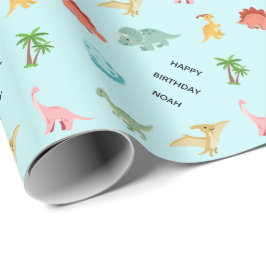 Papel de regalo personalizado de cumpleaños de din