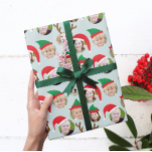 Papel De Regalo Personalizado de equipo de navidades Six Photo Fun<br><div class="desc">**Desplácese hacia abajo para ver la foto ¡Cómo bajar!* Este divertido y alegre papel de envoltura de regalos de Navidad deleitará a tus amigos y familia cuando lo personalizes con fotos de tus hijos, padres, amigos e incluso mascotas que ponen a todo el loco elenco de personajes en tontos gorras...</div>
