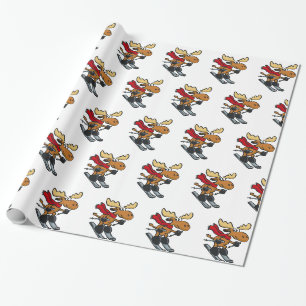 Papel De Regalo personalizado de esquí de Moose elegir color de