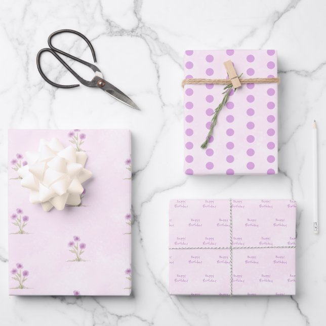 Papel de regalo personalizado de feliz cumpleaños (Anverso)