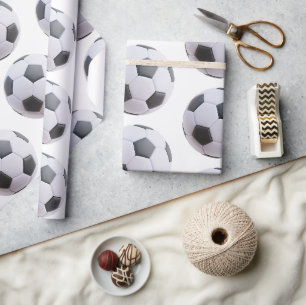 Papel de Regalo Personalizado de Fútbol en Rollos