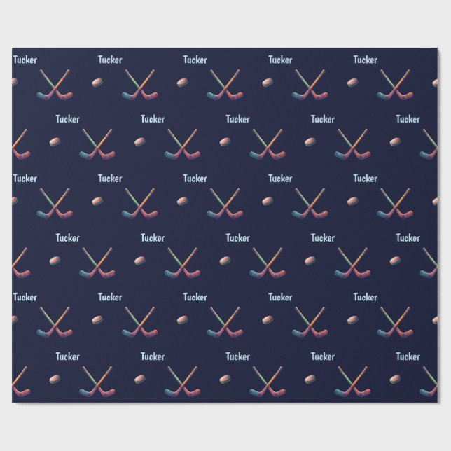 Papel de Regalo Personalizado de Hockey (Superficie plana)