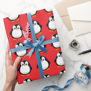 Papel De Regalo Personalizado de invierno de pingüino lindo Person
