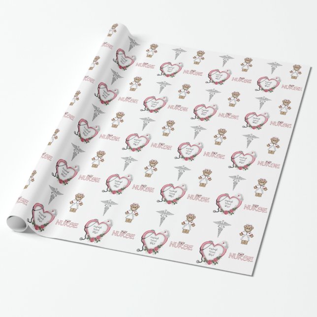 Papel de regalo personalizado de la enfermera (Desenrollado)