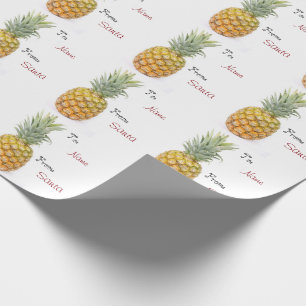 Papel De Regalo Personalizado de la piña a y desde nombre