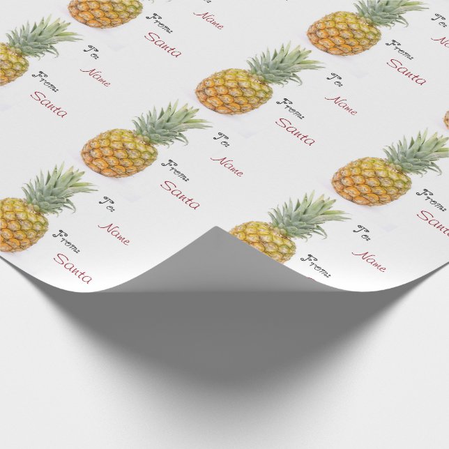 Papel De Regalo Personalizado de la piña a y desde nombre (Esquina)