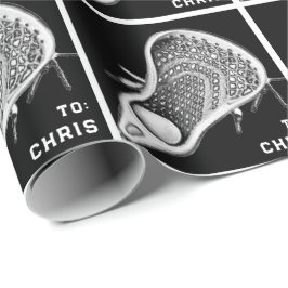 Papel de regalo personalizado de lacrosse