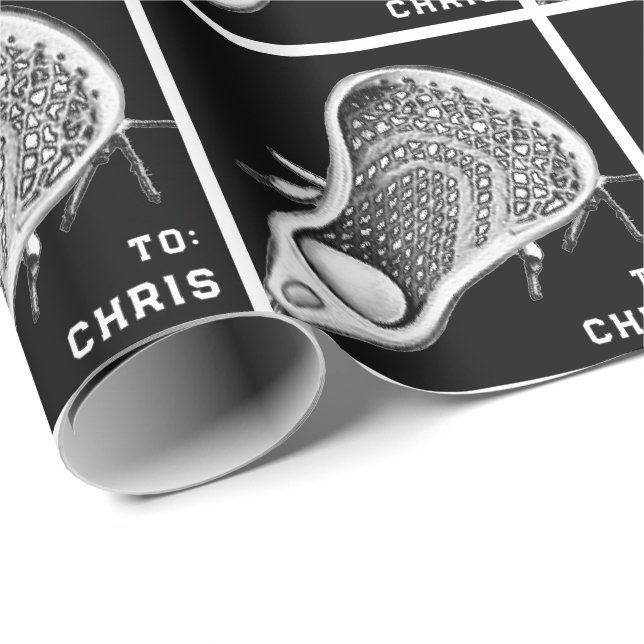 Papel de regalo personalizado de lacrosse (Esquina del rollo)