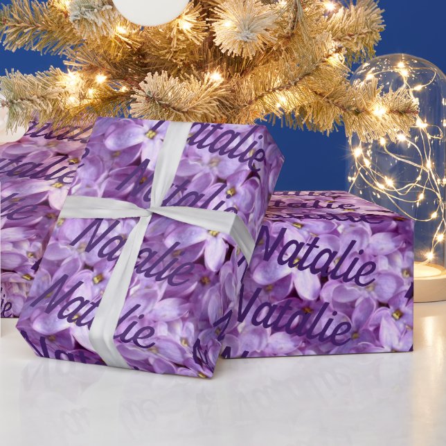 Papel de regalo personalizado de las flores de lil (Vacaciones)