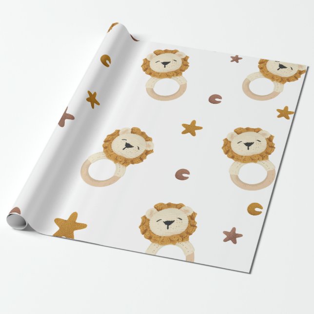 Papel De Regalo Personalizado de leones (Desenrollado)