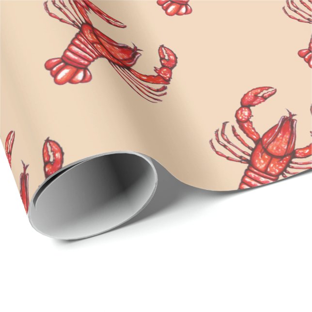 Papel De Regalo Personalizado de los cangrejos de Luisiana Cajun (Esquina del rollo)