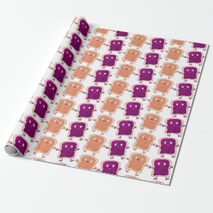Papel De Regalo Personalizado de mantequilla de cacahuate y sandwi