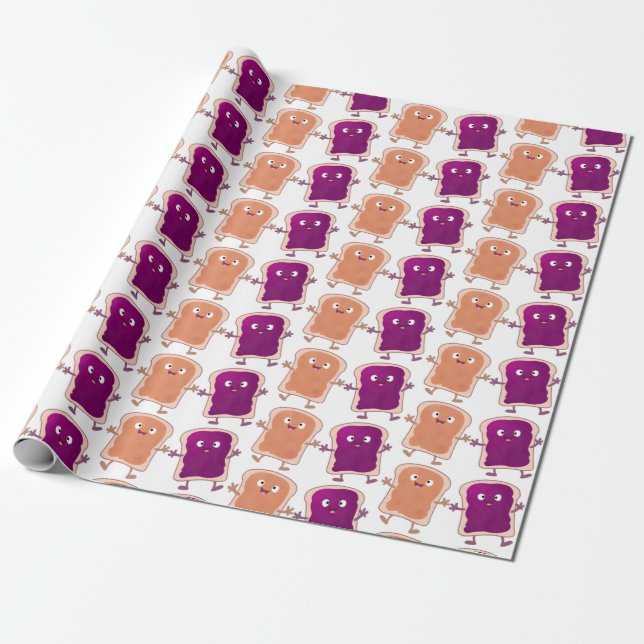 Papel De Regalo Personalizado de mantequilla de cacahuate y sandwi (Desenrollado)