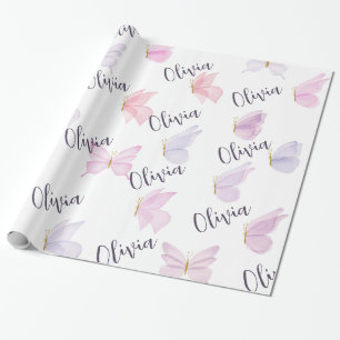 Papel de regalo personalizado de mariposa.