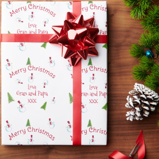 Papel de regalo personalizado de muñeco de nieve d