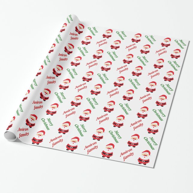 Papel De Regalo Personalizado de Navidades de Cute Santa Claus per (Desenrollado)