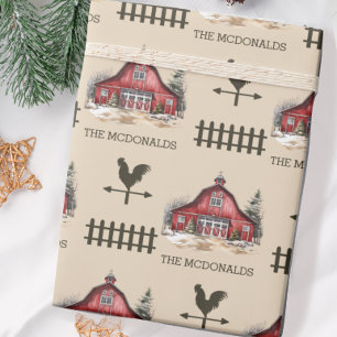 Papel De Regalo Personalizado de Navidades de países de acuarela