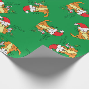 Papel De Regalo Personalizado de Navidades divertidos con gato Rat