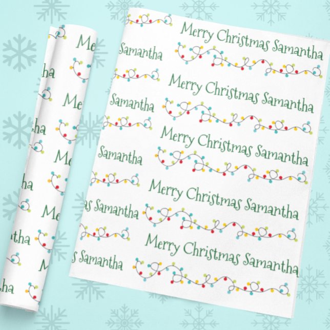 Papel De Regalo Personalizado de nombres de luces de Navidades per (Subido por el creador)
