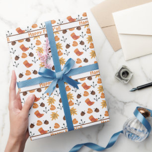 Papel de regalo personalizado de otoño