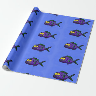 Papel De Regalo Personalizado de pescado piraña