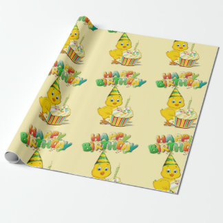 Papel De Regalo Personalizado de pollo de cumpleaños colorido