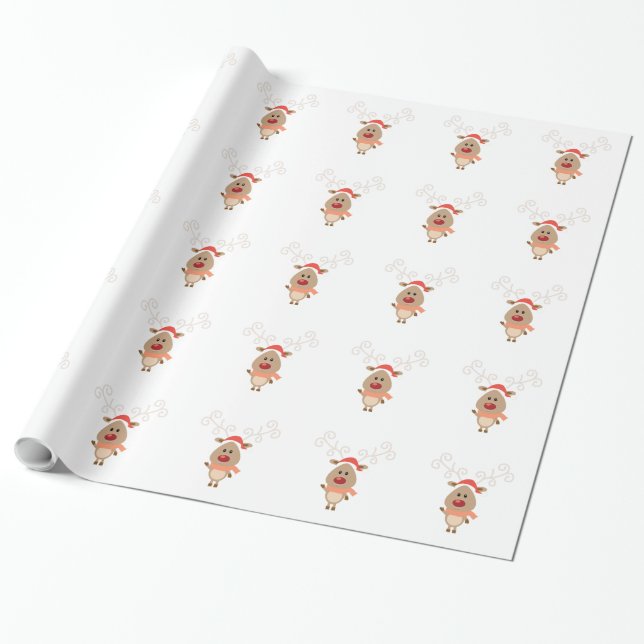 Papel De Regalo Personalizado de renos malcriados (Desenrollado)