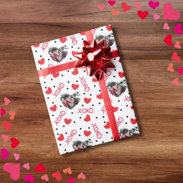 Papel De Regalo Personalizado de San Valentín foto amor corazón xo